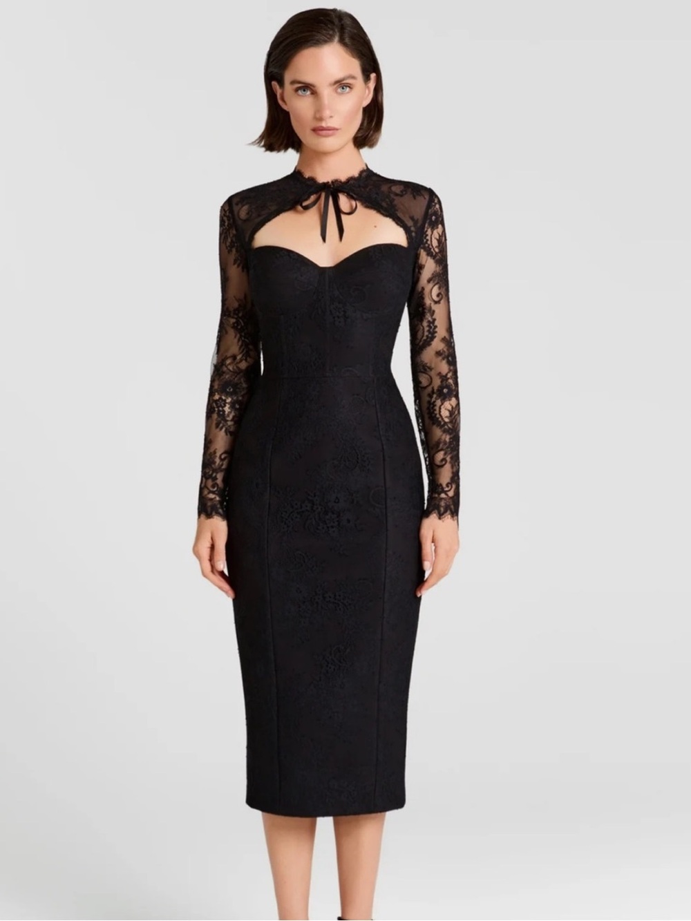 Nadine Merabi Mylene Midi Dress in Black